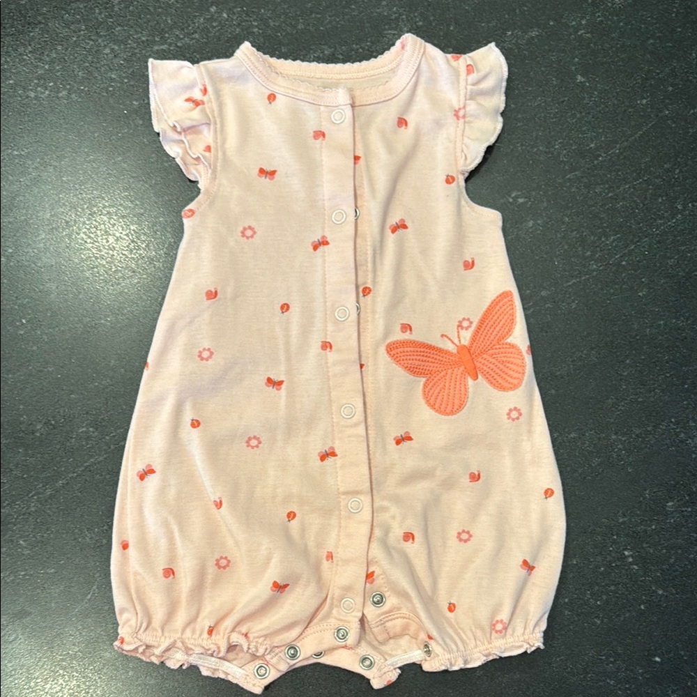 Carter's Pink One Piece with Orange Butterfly